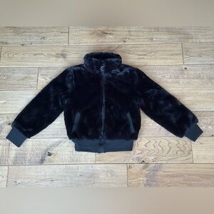 NEW Urban Republic Girls' Black Faux Fur Bomber Jacket size Large 6X